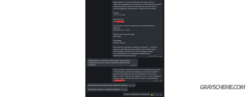 Мы убедили вредителя написать нам в WhatsApp
