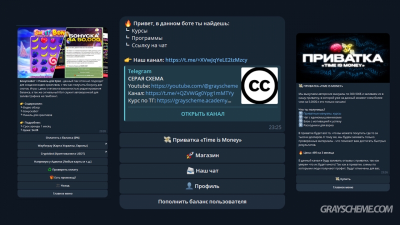 Телеграм бот автопродаж от Серая Схема (более 150 функций)